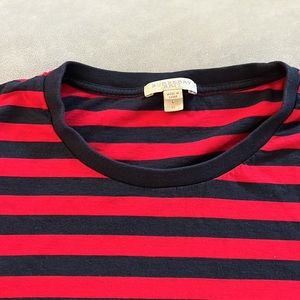 Great condition very soft men’s large Burberry Brit red and navy blue striped T